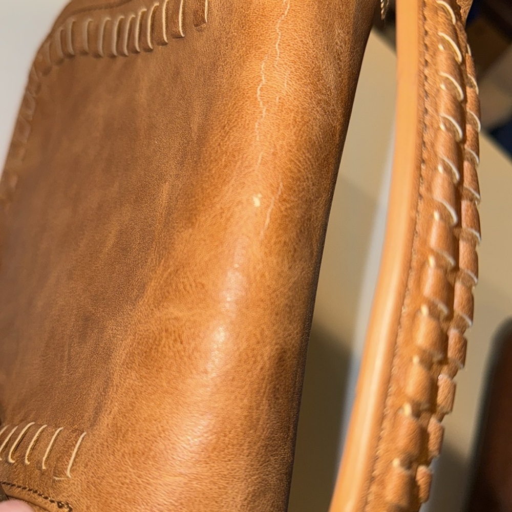 Urban Expressions Lrg Khloe Satchel Crossbody Braided Vegan Leather Western Boho - Picture 8 of 14